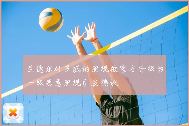 兰德尔对罗威的犯规被官方升级为一级恶意犯规引发热议